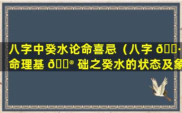 八字中癸水论命喜忌（八字 🌷 命理基 💮 础之癸水的状态及象征）